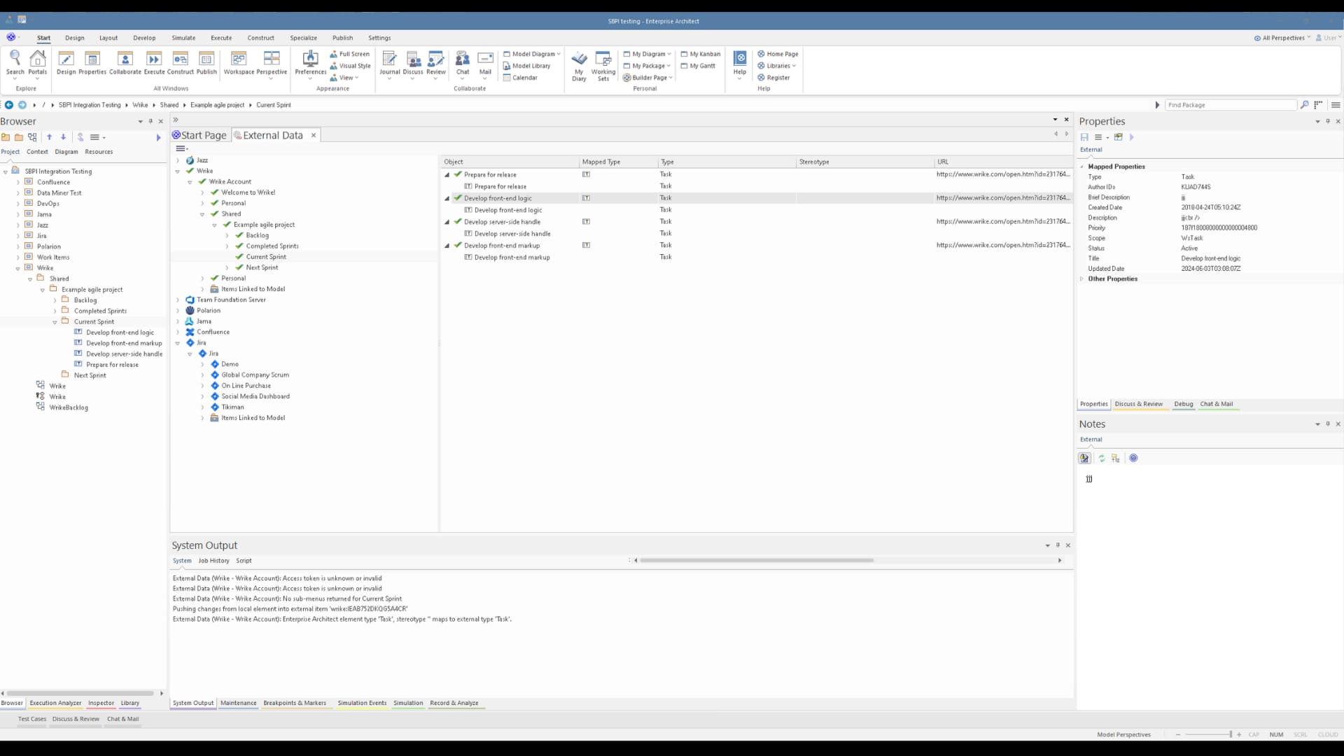 sparx systems enterprise architect 17 external integration features