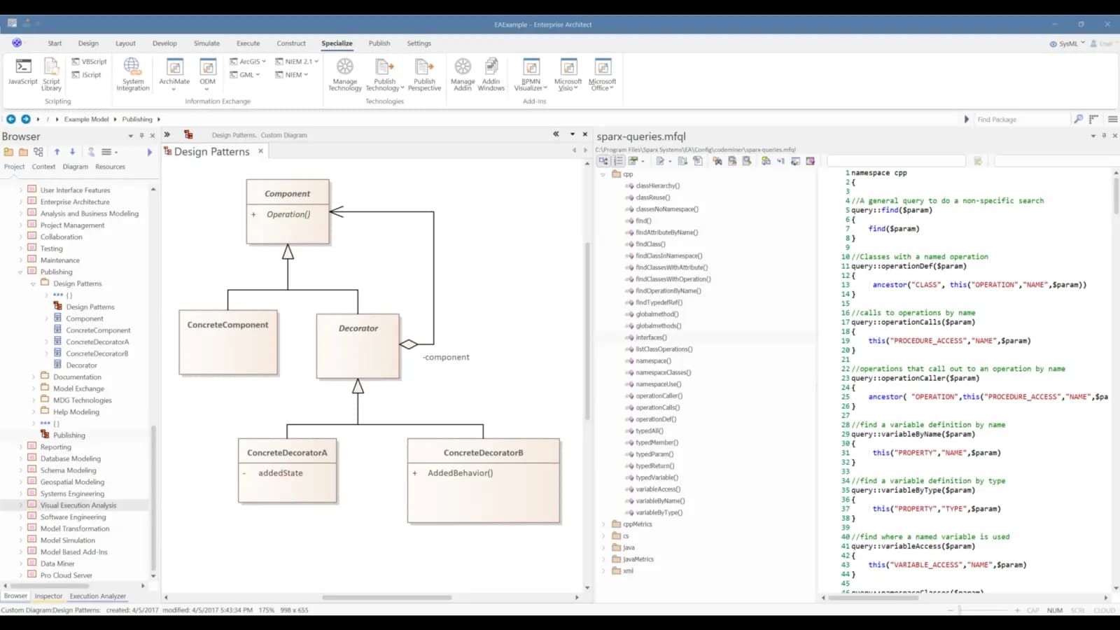 spsarx ea offers source code generation and reverse engineering features